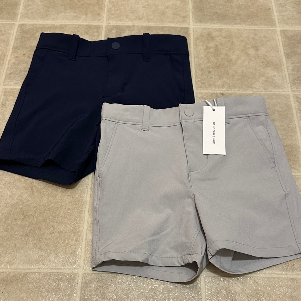 Janie and Jack Navy and Gray Shorts Set